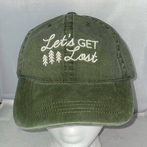 “LET’S GET LOST” _ hiking _ camping _ wilderness 100% cotton adjustable cap OSFM